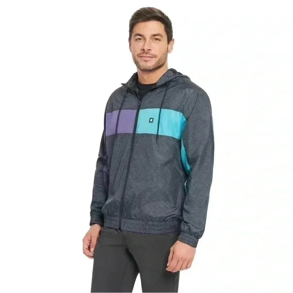 ❤️2/$50❤️Men's Hurley  90s Jack Windbreaker Jacket Blue